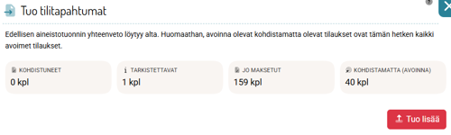 Tiedoston tuontiraportti
