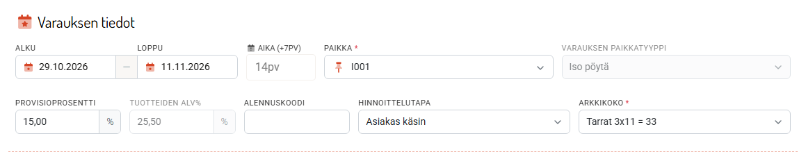 Tarkista ennen hyväksyntää ajankohta, myyntipaikka ja hinnoittelutapa.