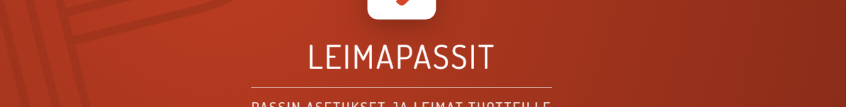 Asetukset → Kanta-asiakkuus → Leimakortit: passit, leimojen määrä ja palkinto.